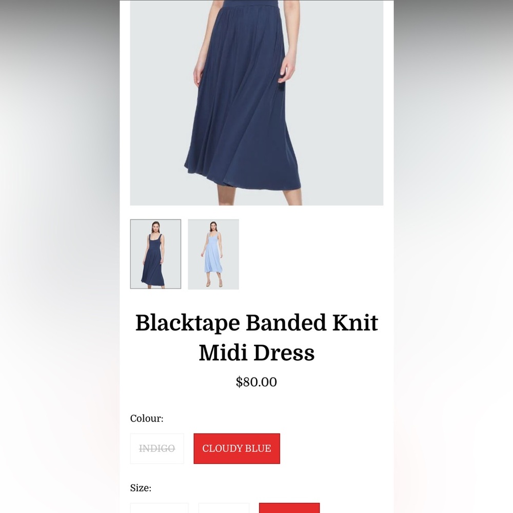 BLACK TAPE $80 NAVY MIDI DRESS - Picture 3 of 4